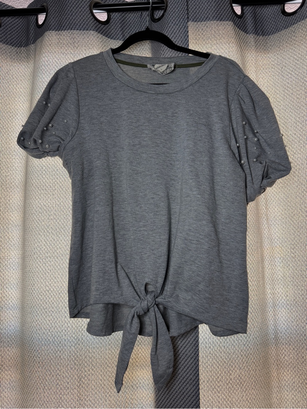 Pearl Gray Tied Up Shirt
